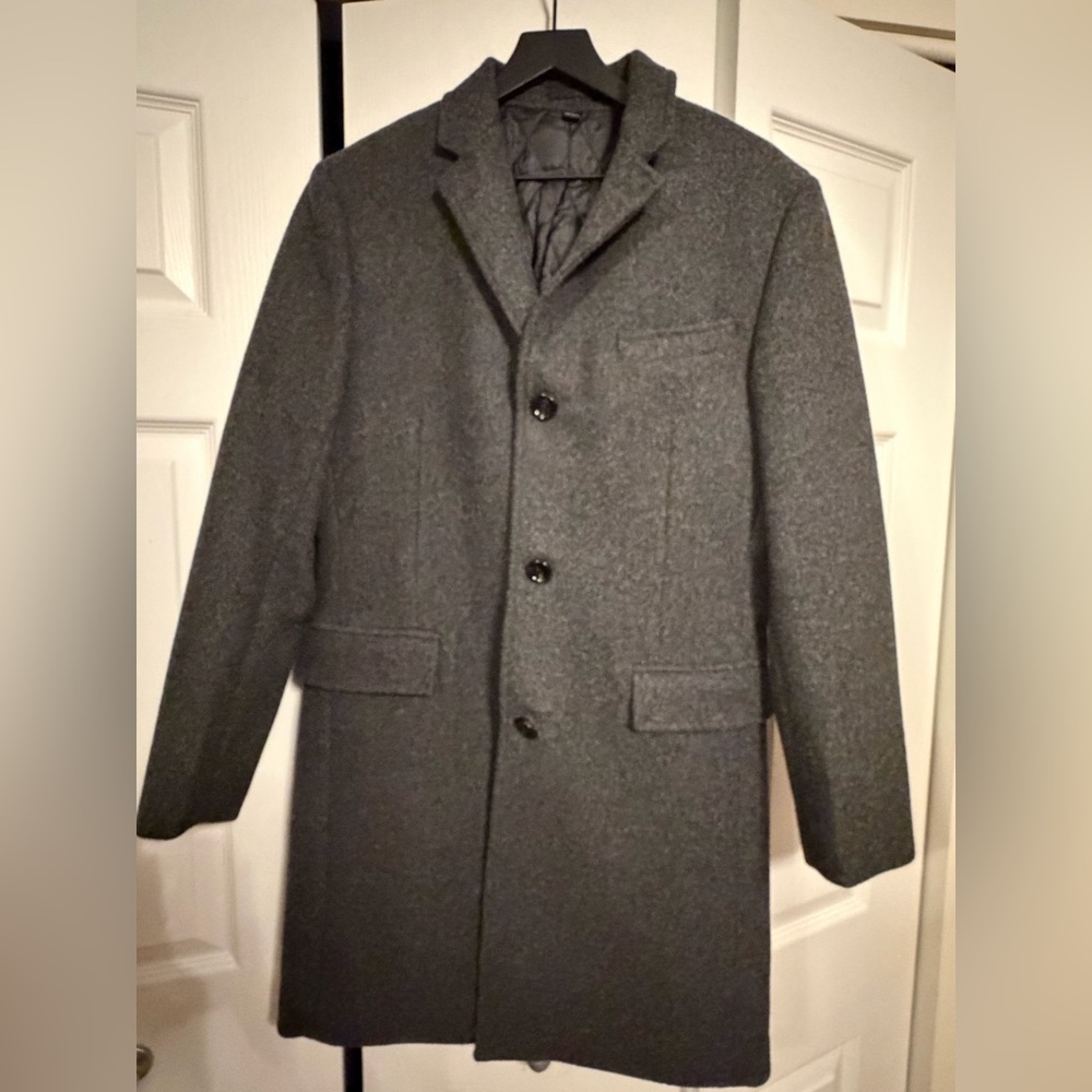 J. Crew grey topcoat with Primaloft